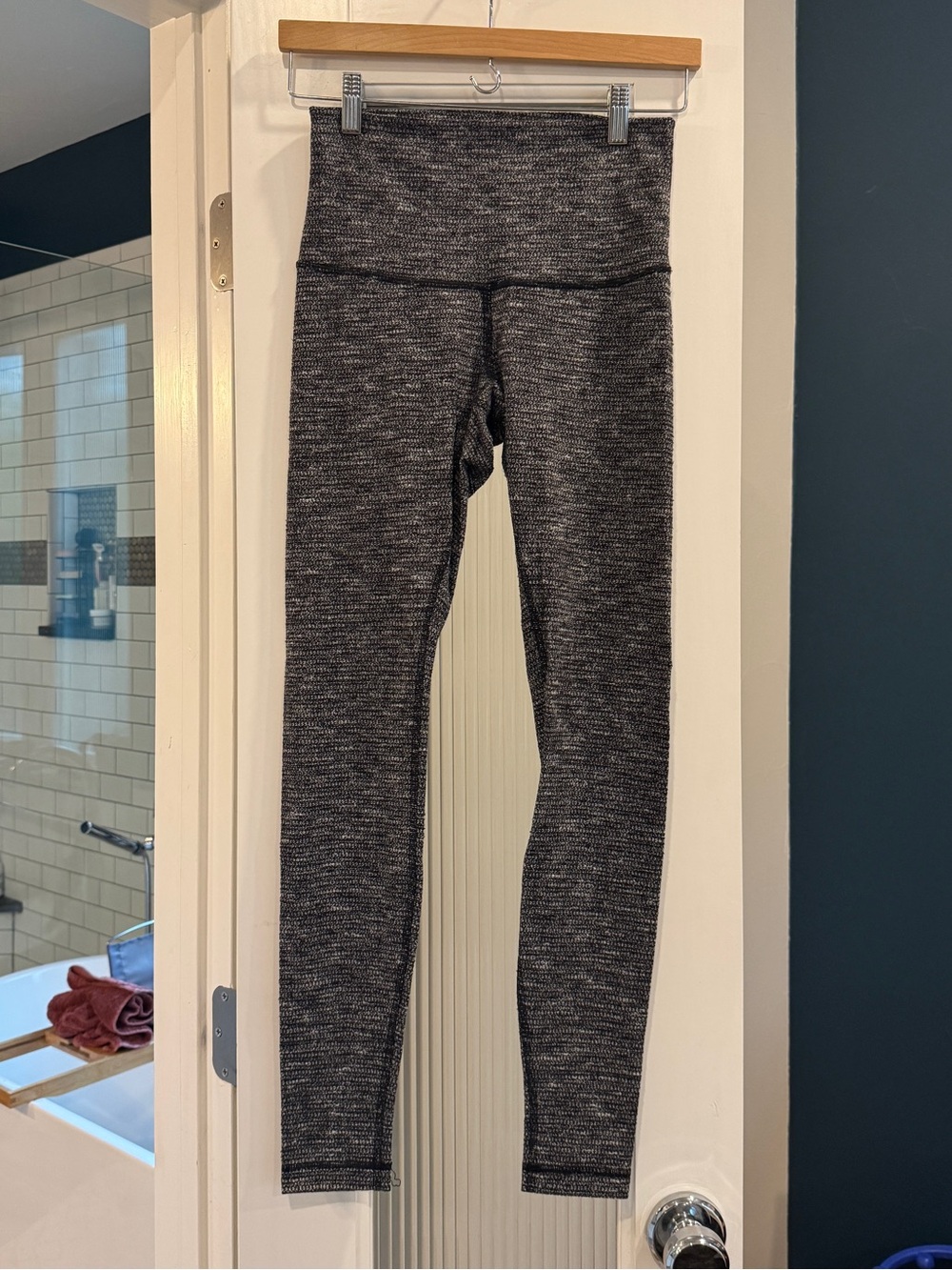Lululemon Heathered High-Waist Leggings - Black/Gray Size 8